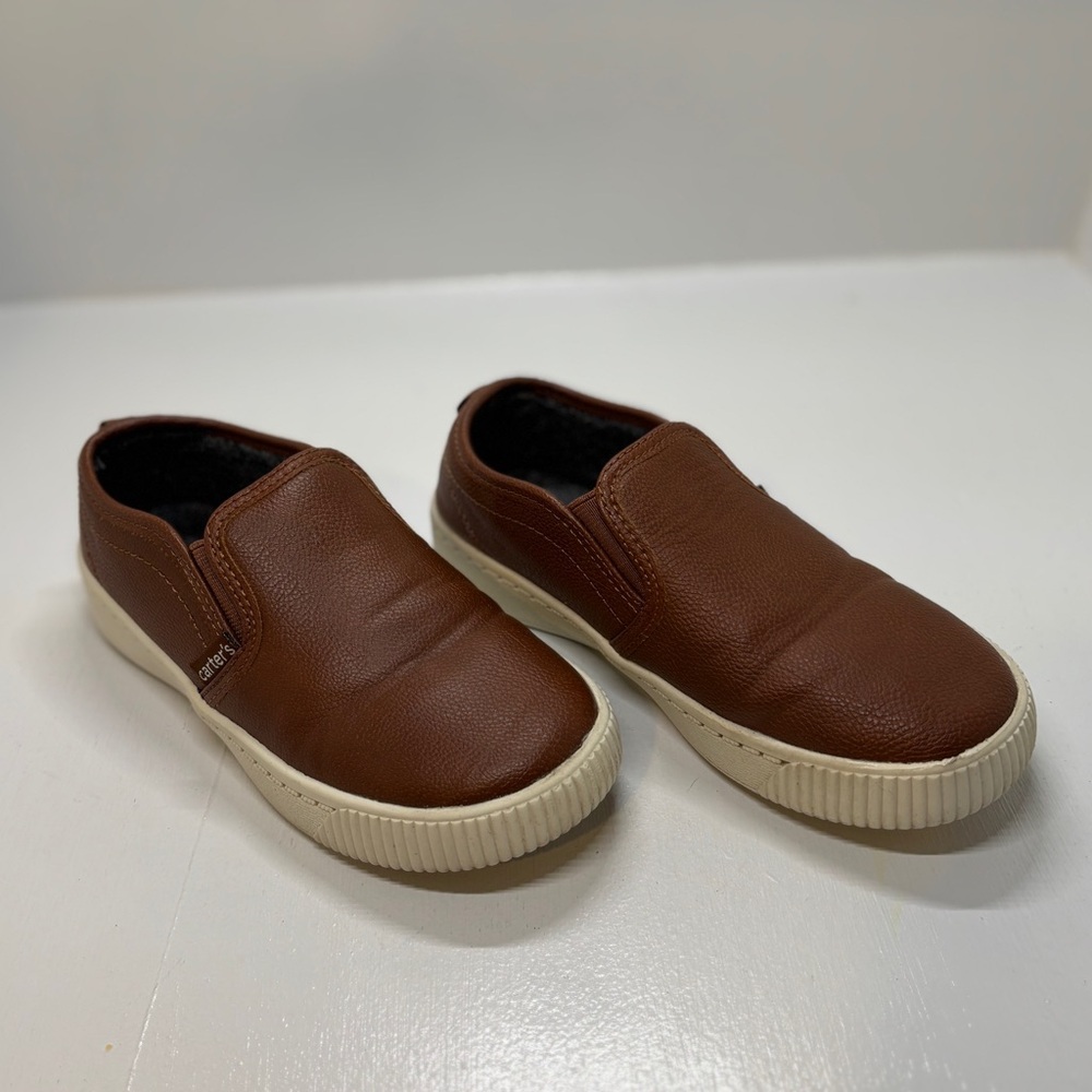 Carter’s Ricky Slip-On Sneakers Brown Little Kid Boys Size 2 Casual Shoes - Picture 3 of 11